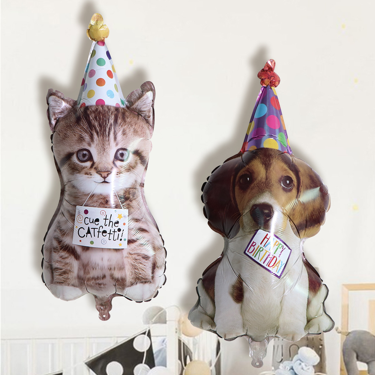 Pet Supplies Discount - 2Pcs Cartoon Anime Cat Dog Birthday