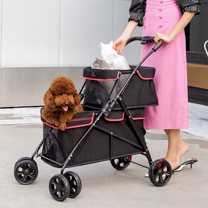 Portable Double-layer Pet Stro - Pet Stroller Carrier recension och pris