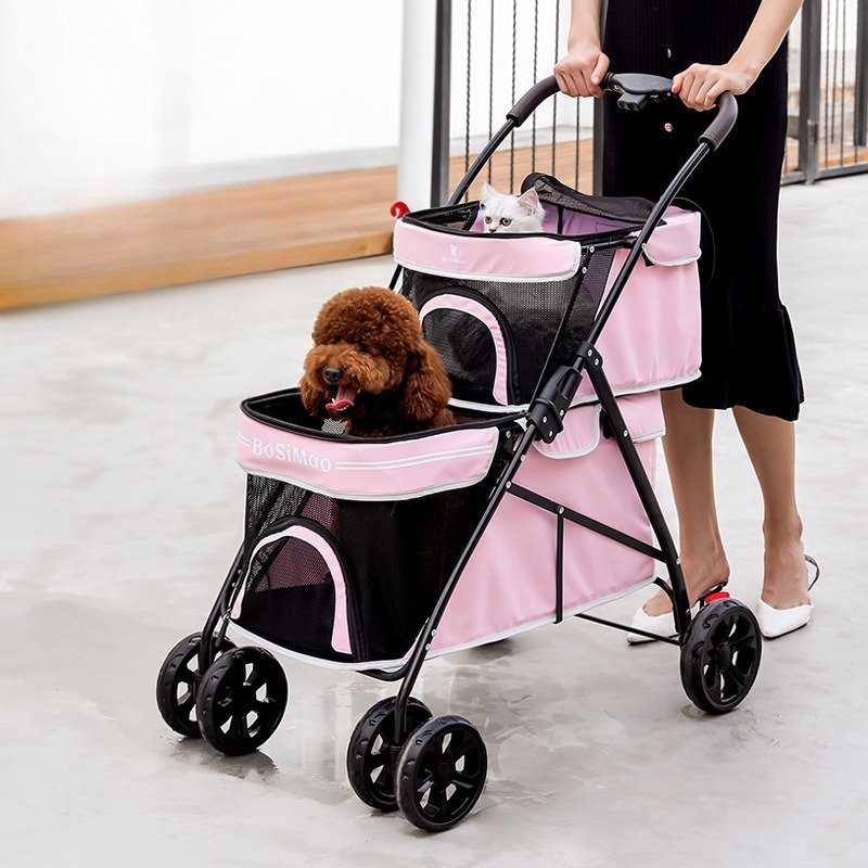 Portable Double-layer Pet Stro - Pet Stroller Carrier recension och pris