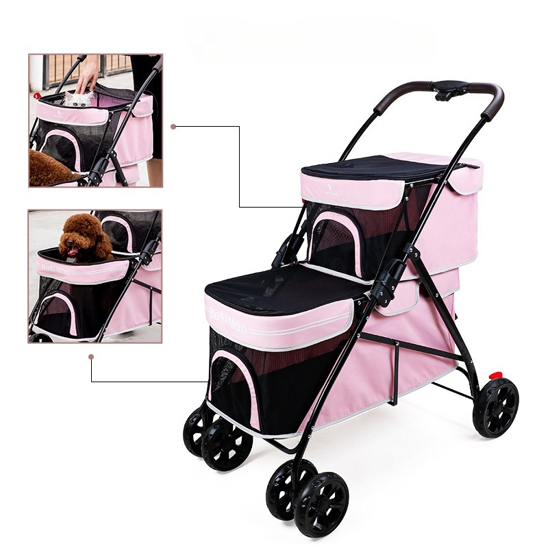 Portable Double-layer Pet Stro - Pet Stroller Carrier recension och pris