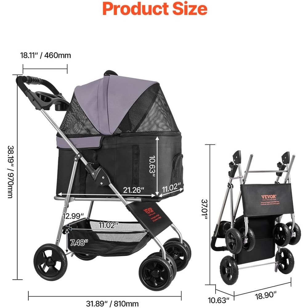 Pet Stroller, 35 lbs Weight Ca - Pet Stroller Carrier recension och pris