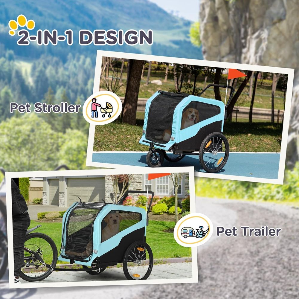 2-in-1 Dog Bike Trailer Pet St - Pet Stroller Carrier recension och pris