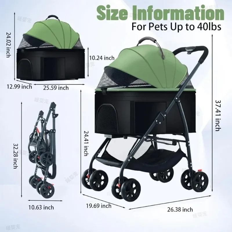Foldable Pet Car Strollers 3in - Pet Stroller Carrier recension och pris